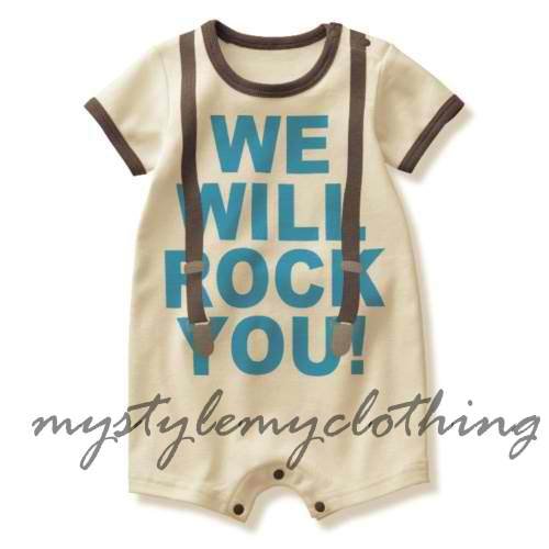 Baby Romper Suspender Baby Romper - We will rock you - MYSTYLEMYCLOTHING