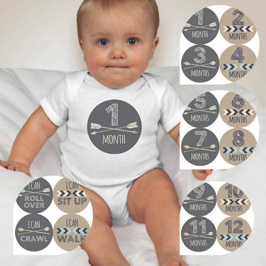 Baby Custom Monthly Onesies - Earth Arrows - MYSTYLEMYCLOTHING