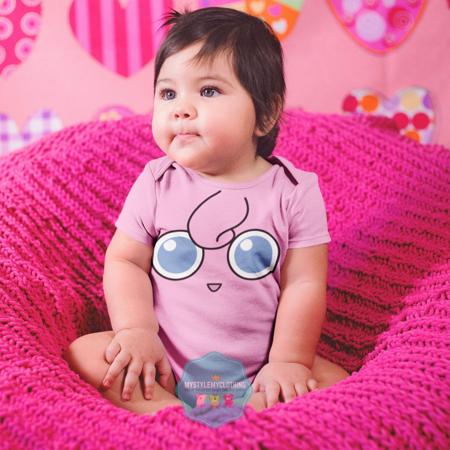 Baby Character Onesies with FREE Name Back Print - Pokemon-Jigglypuff - MYSTYLEMYCLOTHING