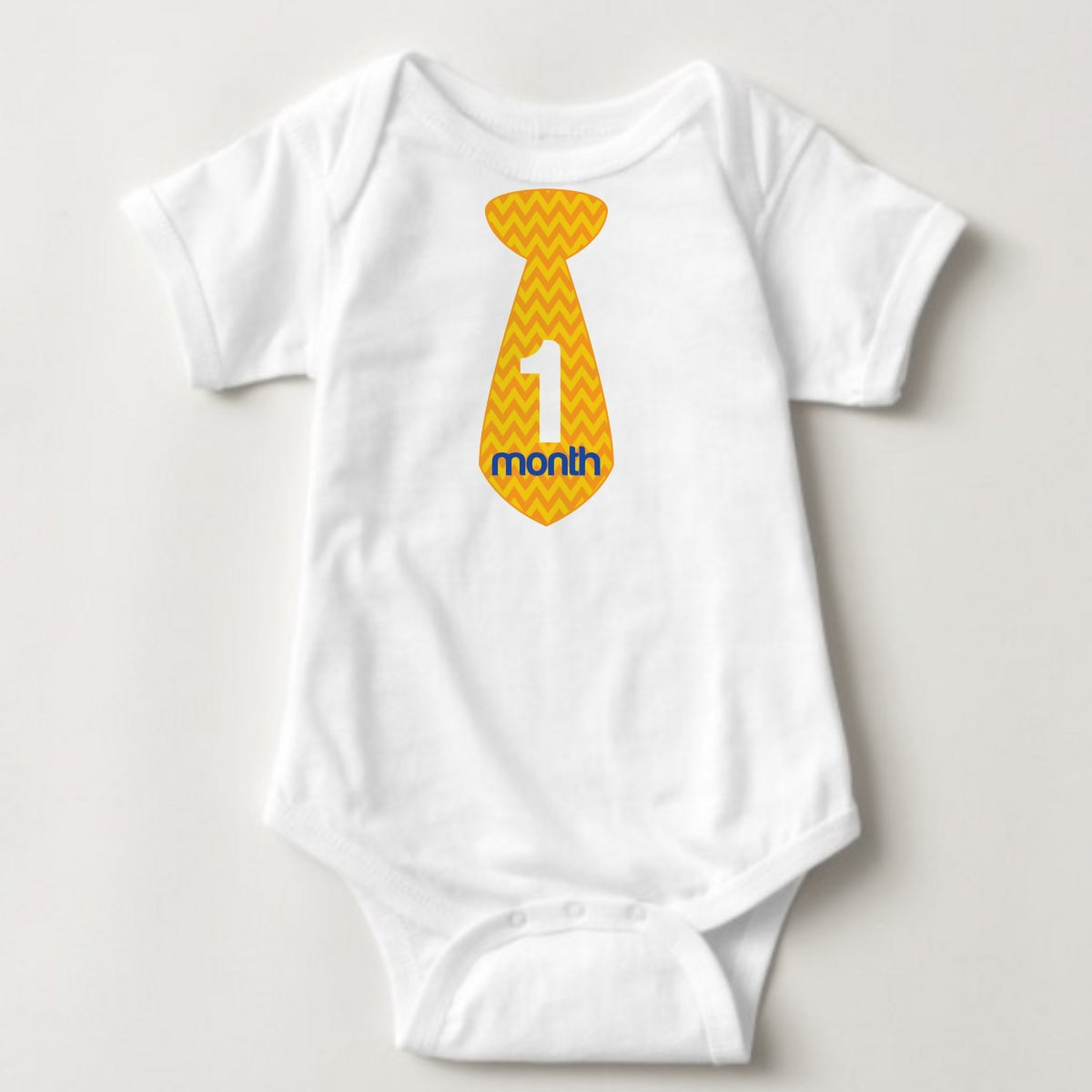 Baby Custom Monthly Onesies - Necktie Nautical YB - MYSTYLEMYCLOTHING