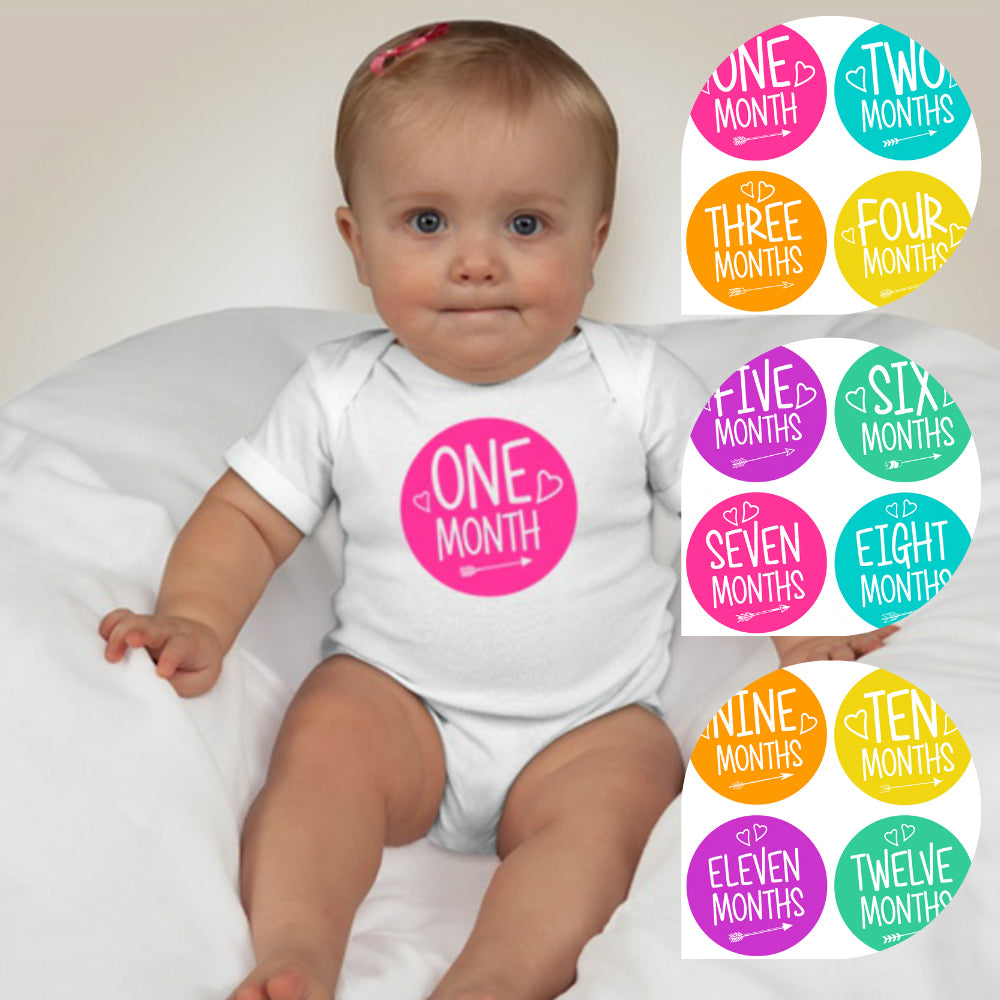Baby Custom Monthly Onesies - Bright Colors - MYSTYLEMYCLOTHING