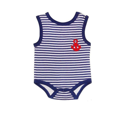 Mother's Choice Striped Sleeveless Anchor Onesies - MYSTYLEMYCLOTHING