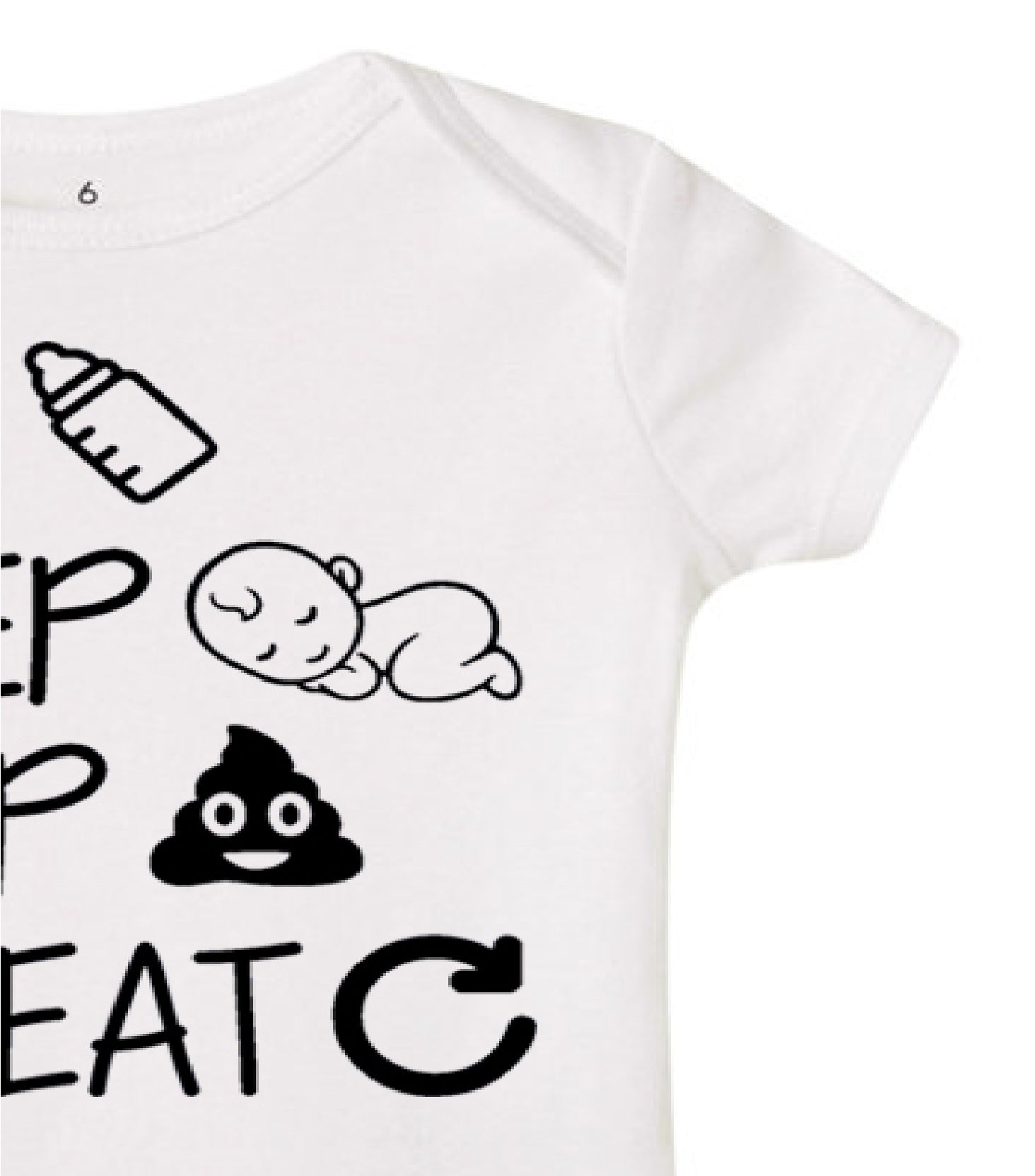 Baby Statement Onesies - Eat Sleep Poop Repeat (WHITE) - MYSTYLEMYCLOTHING