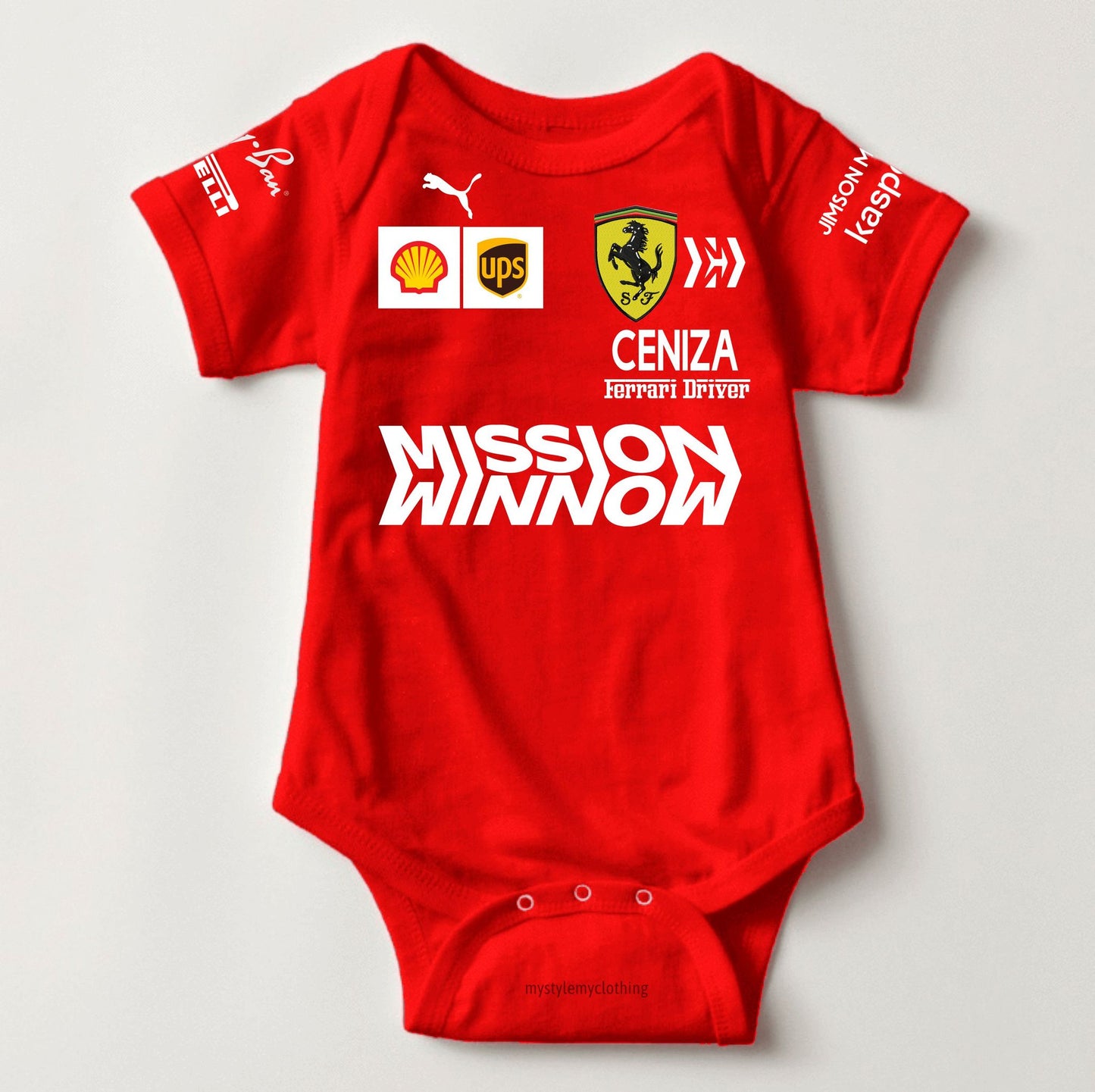 Baby Career Onesies - Car Racing Ferrari Suit (Red)