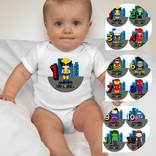 Baby Custom Monthly Onesies - Superhero 9 - MYSTYLEMYCLOTHING