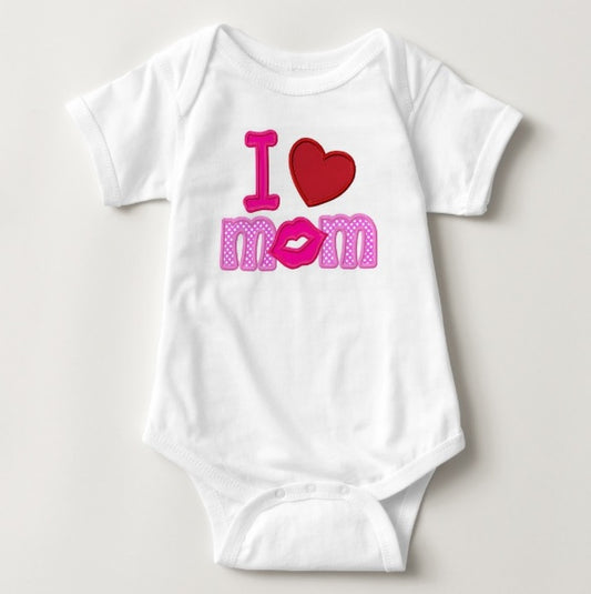 Baby Statement Onesies - I ♥ Mom - MYSTYLEMYCLOTHING