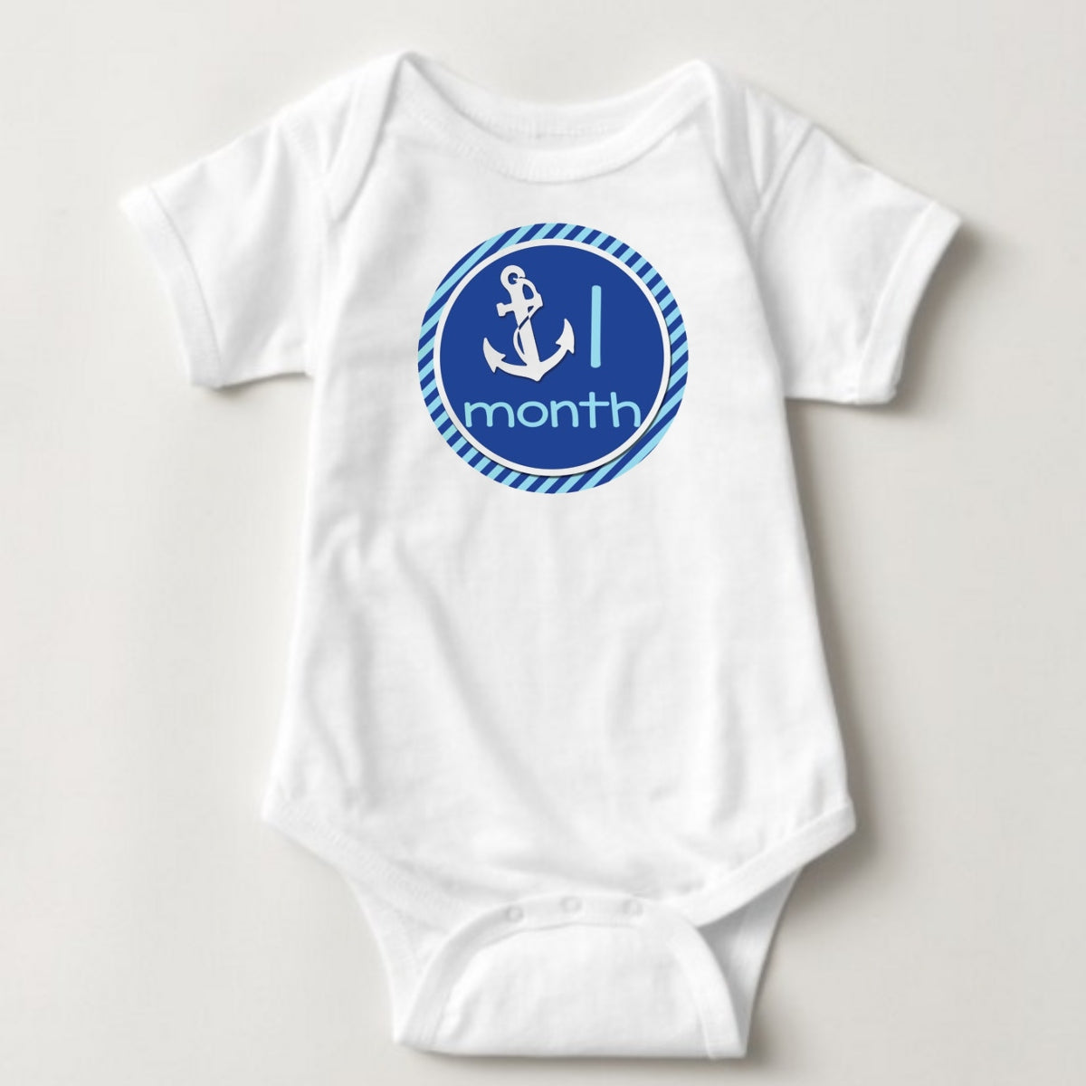 Baby Custom Monthly Onesies - Anchors and Sailor - MYSTYLEMYCLOTHING
