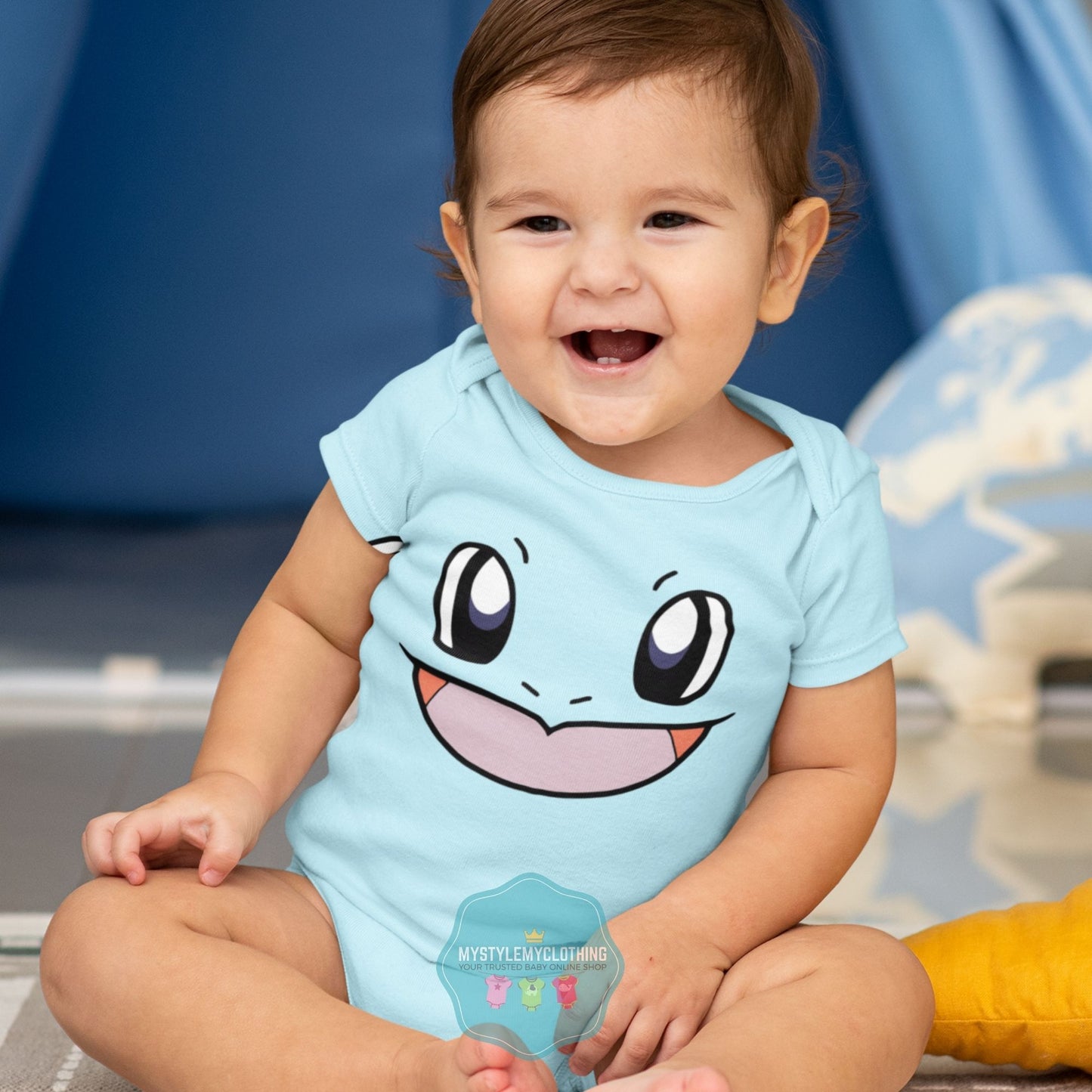 Baby Character Onesies with FREE Name Back Print - Pokemon-Squirtle - MYSTYLEMYCLOTHING