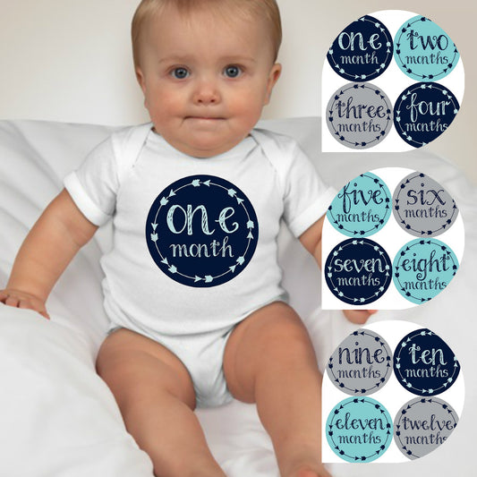 Baby Custom Monthly Onesies - Circled Arrow - MYSTYLEMYCLOTHING