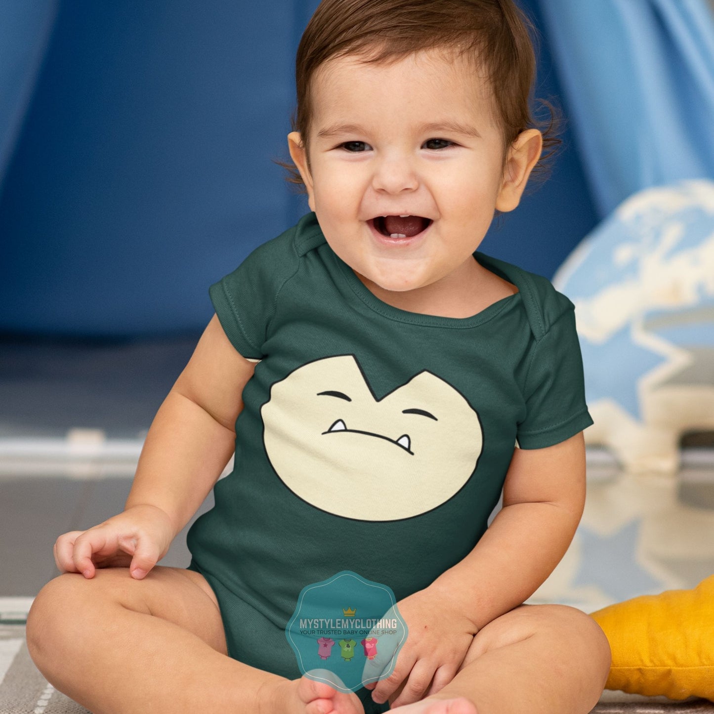 Baby Character Onesies with FREE Name Back Print - Pokemon-Snorlax - MYSTYLEMYCLOTHING