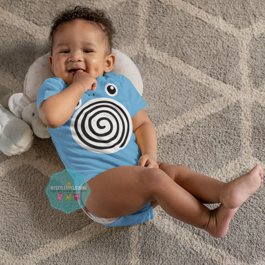 Baby Character Onesies with FREE Name Back Print- Pokemon-Poliwhirl - MYSTYLEMYCLOTHING