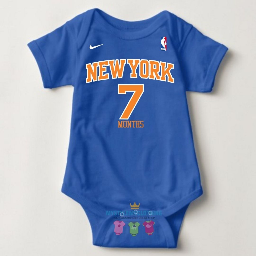 Baby Monthly Onesies - Basketball Jersey New York Knicks