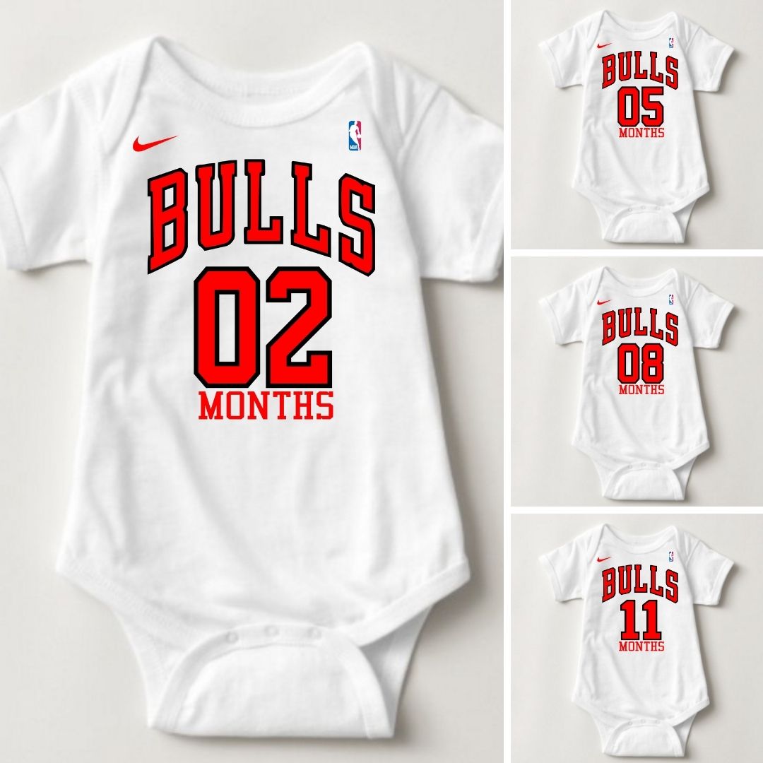Baby Monthly Onesies - Basketball Jersey Chicago Bulls - MYSTYLEMYCLOTHING