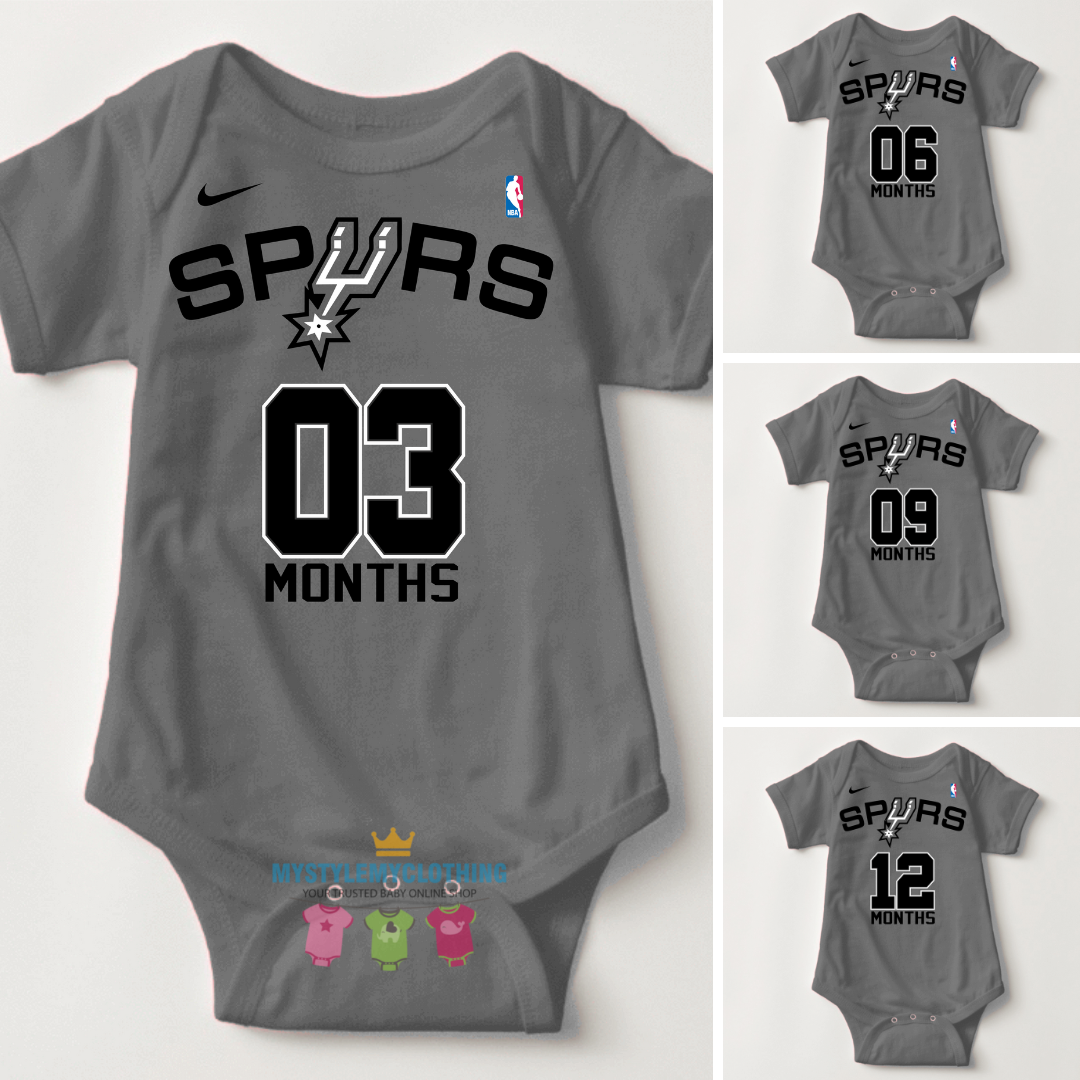 Baby Monthly Onesies - Basketball Jersey San Antonio Spurs