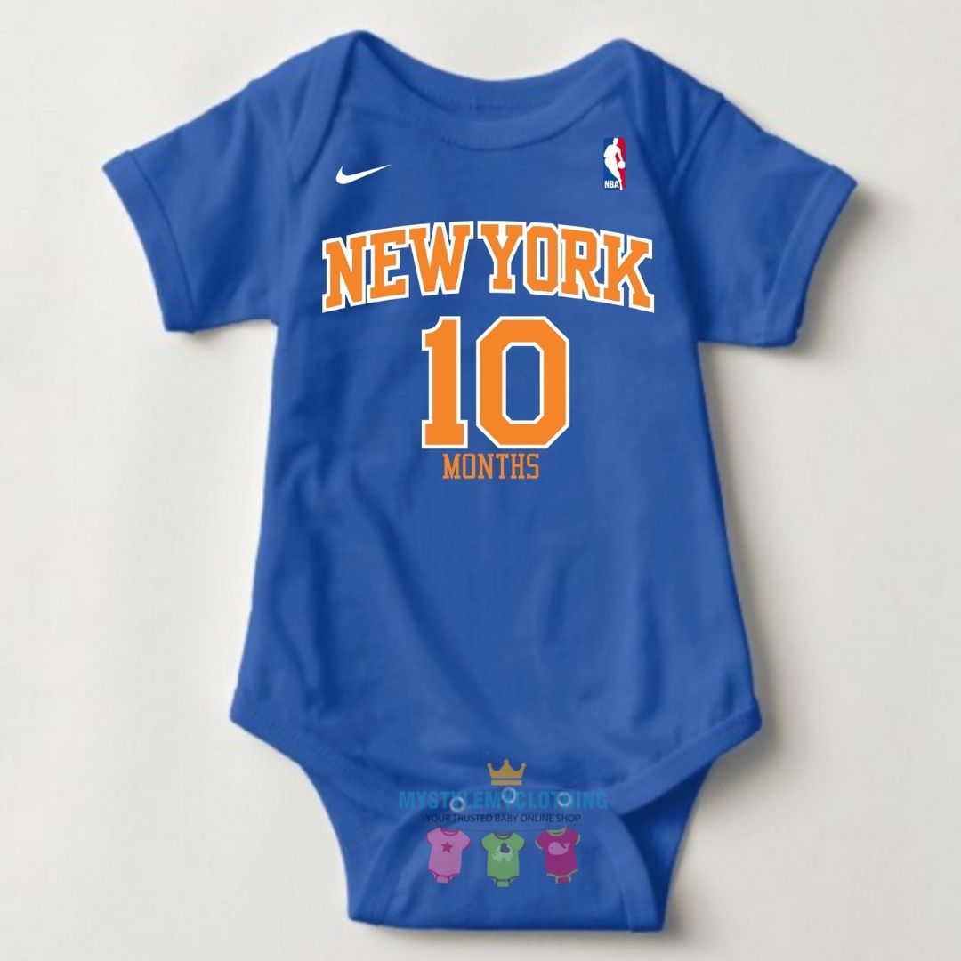 Baby Monthly Onesies Basketball Jersey New York Knicks