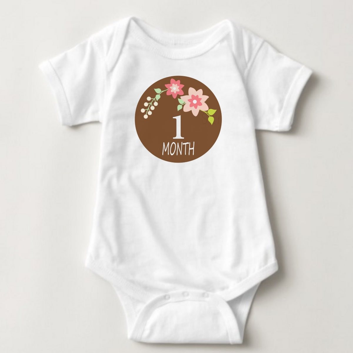 Baby Custom Monthly Onesies - Earth Floral - MYSTYLEMYCLOTHING