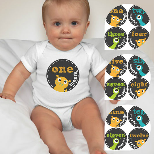 Baby Custom Monthly Onesies - Aliens - MYSTYLEMYCLOTHING