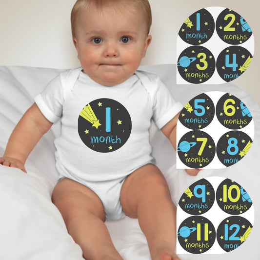 Baby Custom Monthly Onesies - Galaxy - MYSTYLEMYCLOTHING