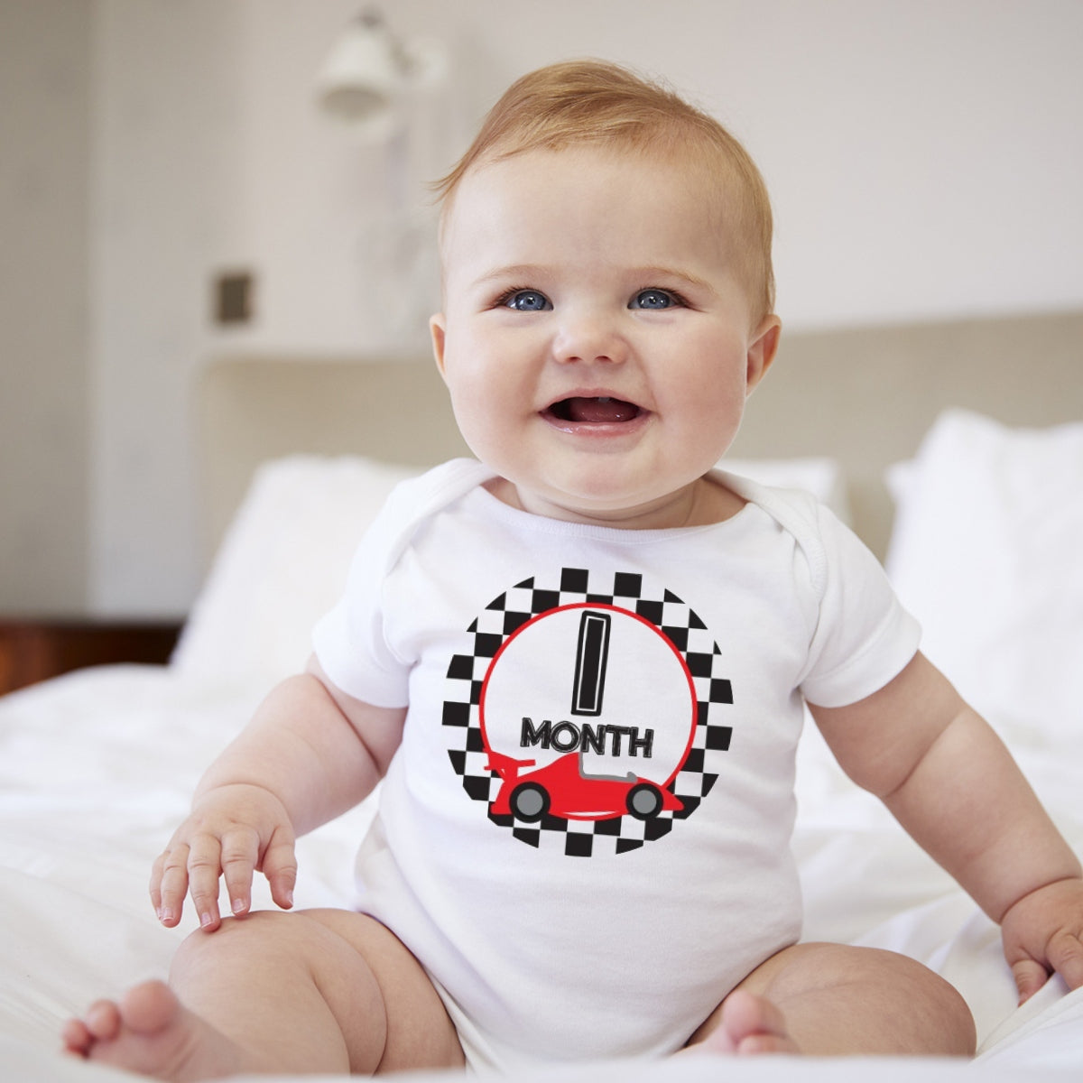 Baby Custom Monthly Onesies - Racing and Cars - MYSTYLEMYCLOTHING