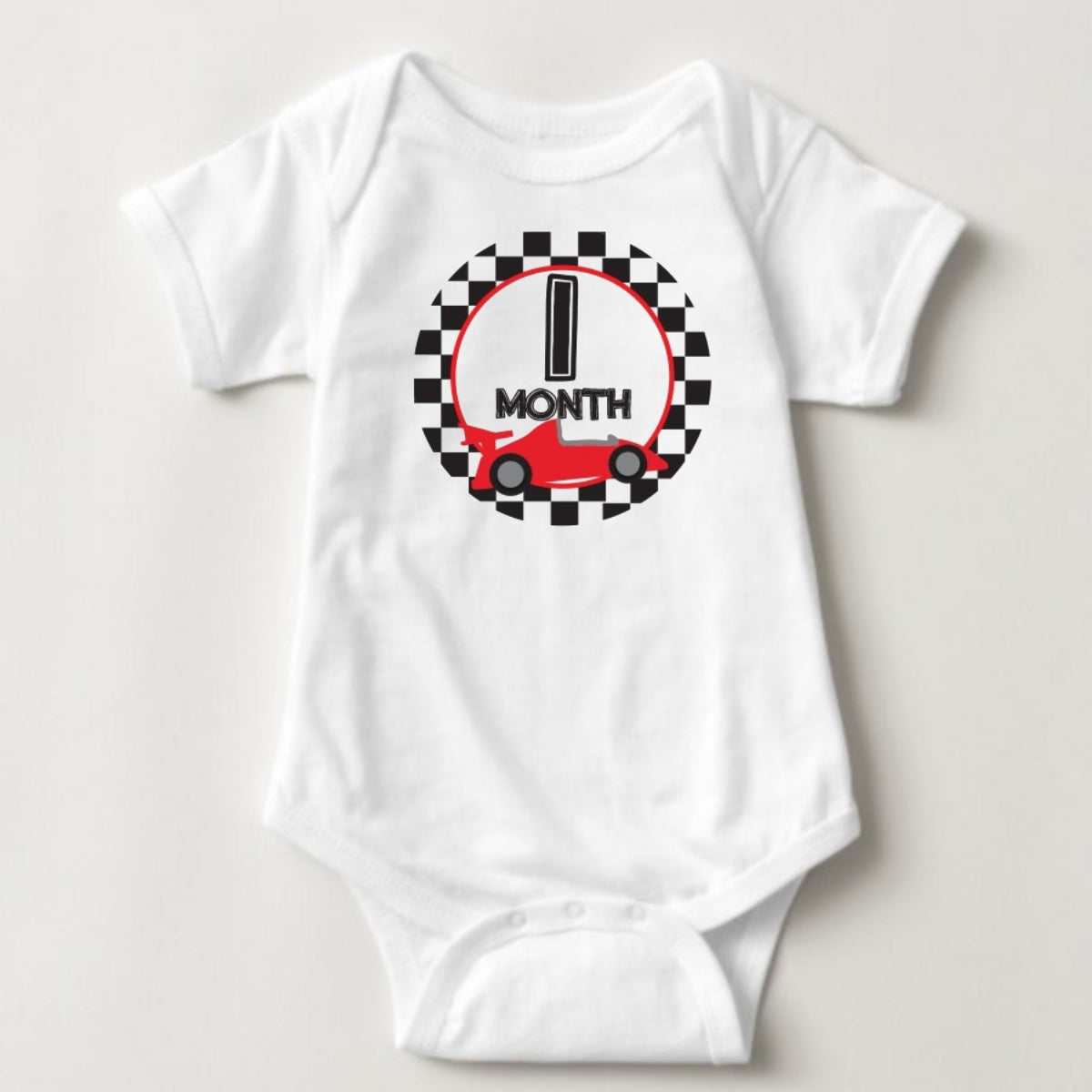 Baby Custom Monthly Onesies - Racing and Cars - MYSTYLEMYCLOTHING