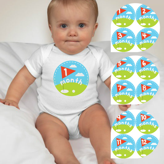 Baby Custom Monthly Onesies - Golf - MYSTYLEMYCLOTHING