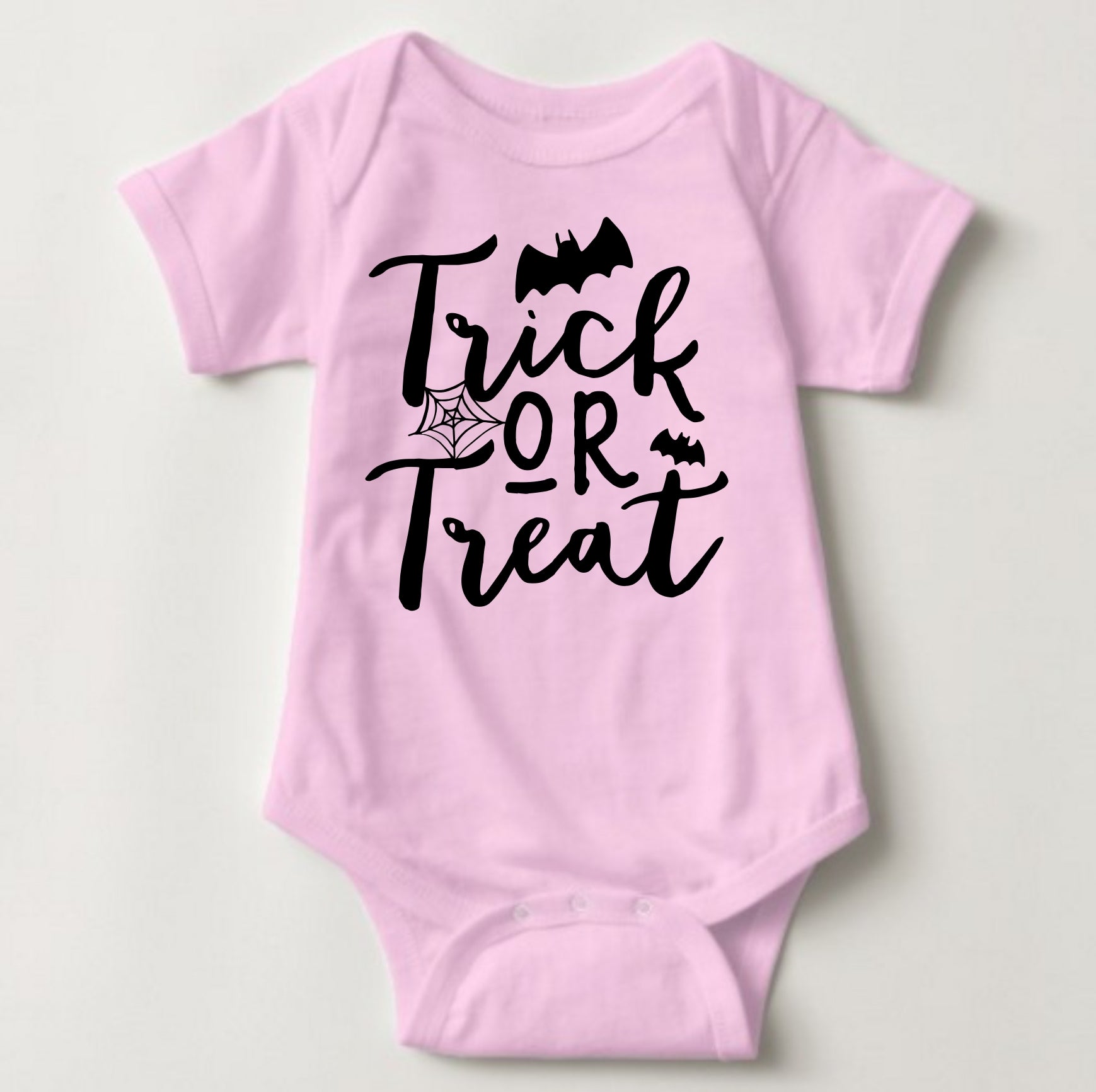 Baby Halloween  Onesies - Trick or Treat Cursive Colored - MYSTYLEMYCLOTHING