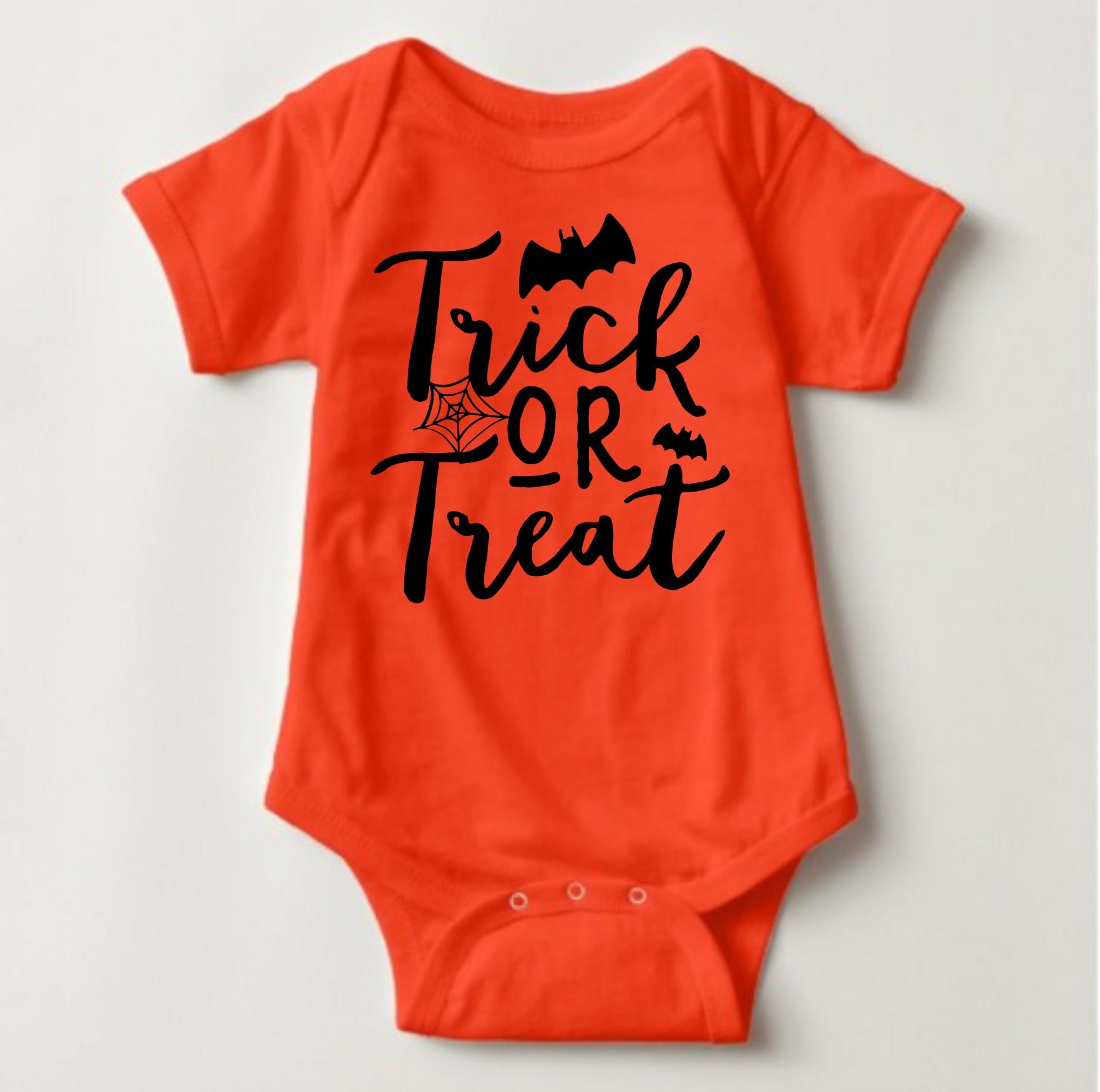 Baby Halloween  Onesies - Trick or Treat Cursive Colored - MYSTYLEMYCLOTHING