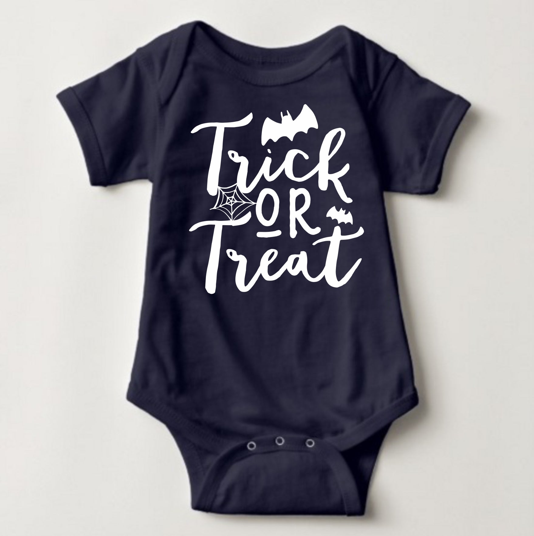 Baby Halloween  Onesies - Trick or Treat Cursive Colored - MYSTYLEMYCLOTHING