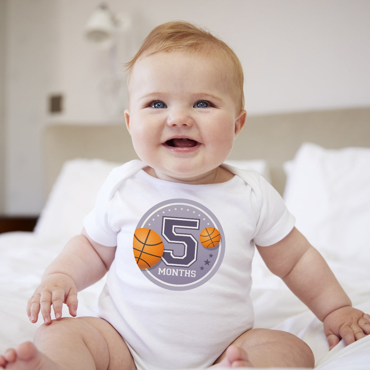 Baby Custom Monthly Onesies - Sports Ball 2 - MYSTYLEMYCLOTHING