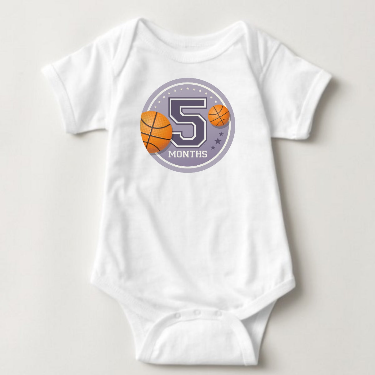 Baby Custom Monthly Onesies - Sports Ball 2 - MYSTYLEMYCLOTHING