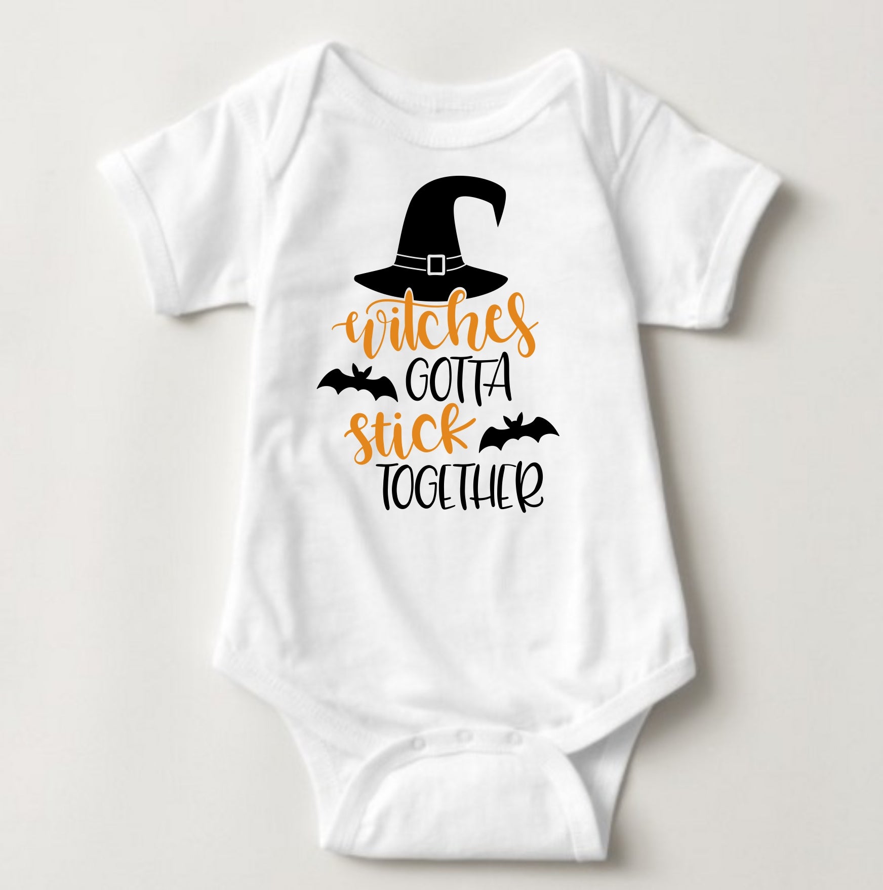 Baby Halloween  Onesies -Witches Gotta Stick Together - MYSTYLEMYCLOTHING