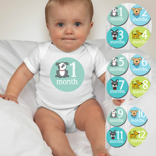 Baby Custom Monthly Onesies - Dogs - MYSTYLEMYCLOTHING