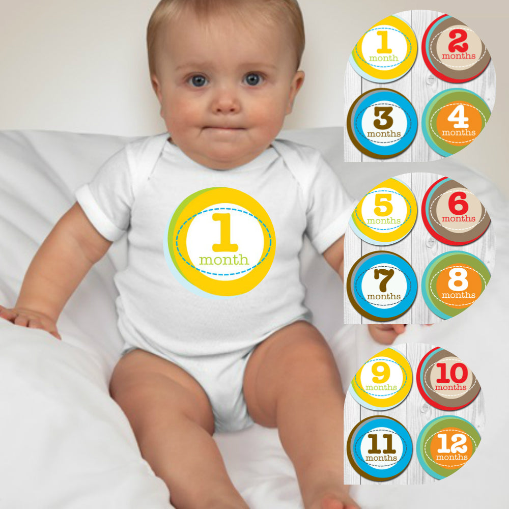 Baby Custom Monthly Onesies - Colorful 3 - MYSTYLEMYCLOTHING
