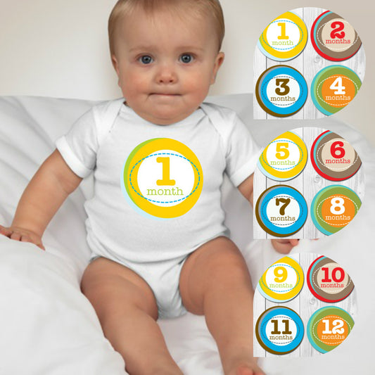 Baby Custom Monthly Onesies - Colorful 3 - MYSTYLEMYCLOTHING