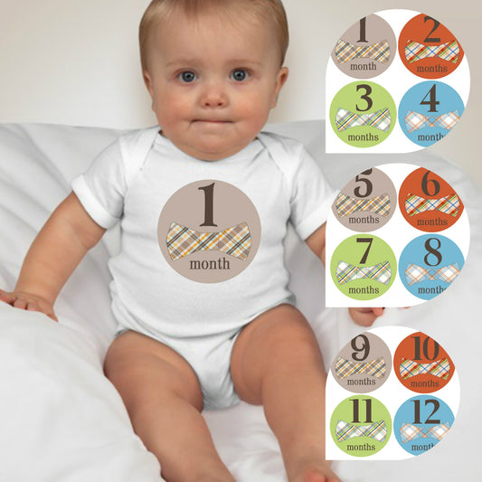 Baby Custom Monthly Onesies - Bow ties - MYSTYLEMYCLOTHING