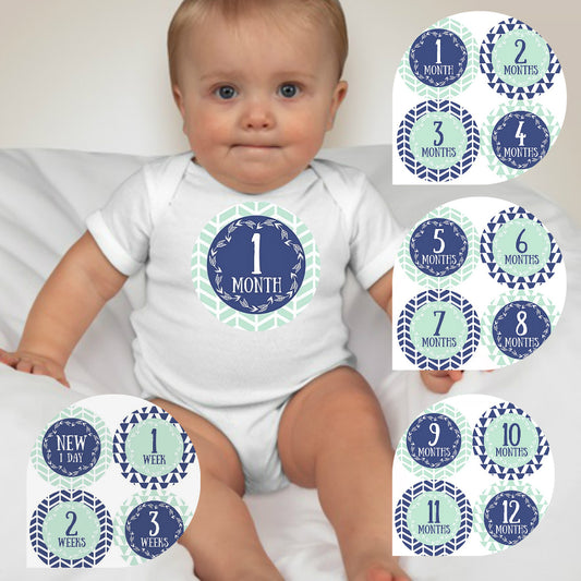 Baby Custom Monthly Onesies - Patterns 11 - MYSTYLEMYCLOTHING