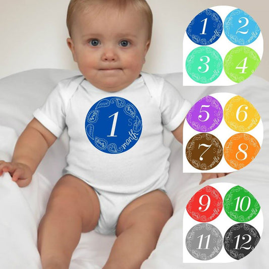 Baby Custom Monthly Onesies - Crayons - MYSTYLEMYCLOTHING