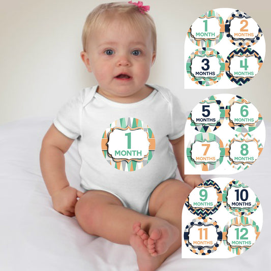 Baby Custom Monthly Onesies - Vintage II - MYSTYLEMYCLOTHING