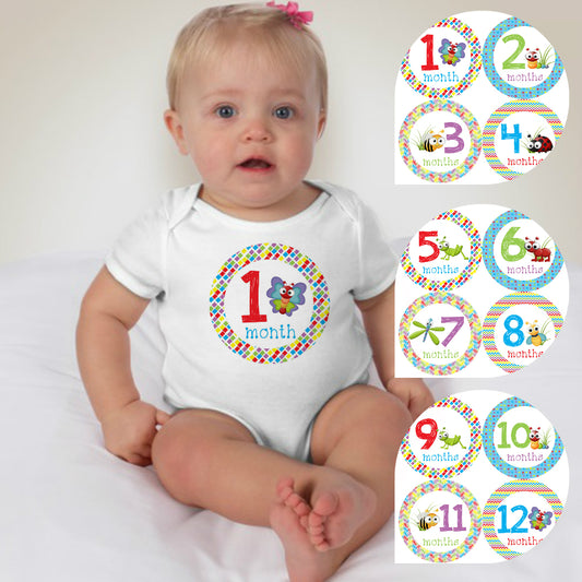 Baby Custom Monthly Onesies - Butterflies - MYSTYLEMYCLOTHING