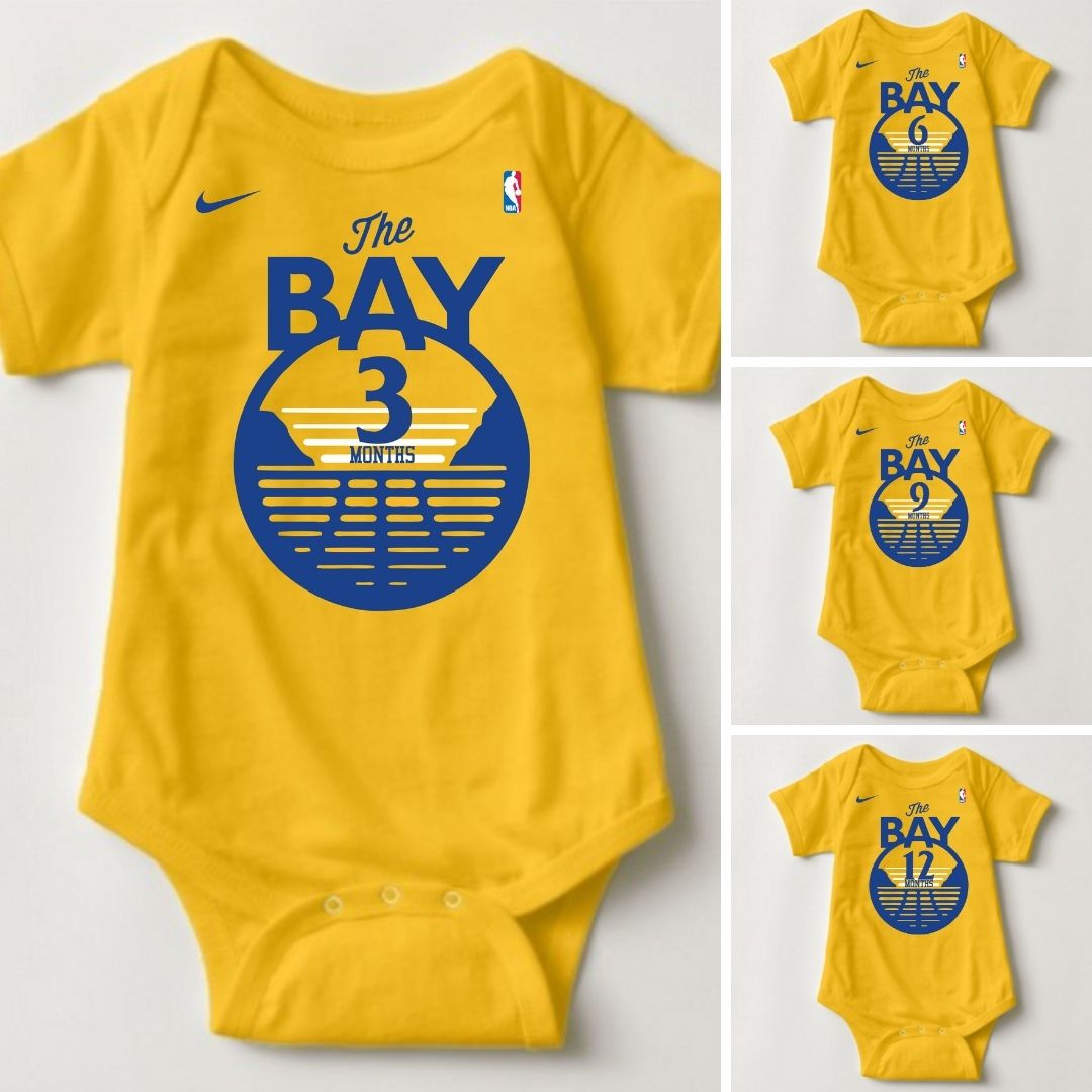 Baby Monthly Onesies - Basketball Jersey Golden State Warriors - MYSTYLEMYCLOTHING