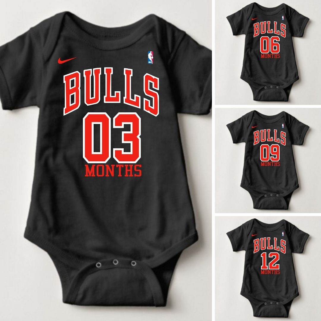 Baby Monthly Onesies - Basketball Jersey Chicago Bulls - MYSTYLEMYCLOTHING