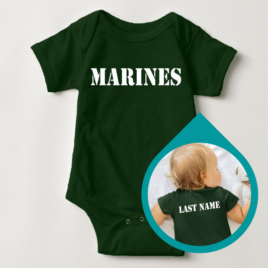 Baby Career Onesies with Free Name Back Print - Marines