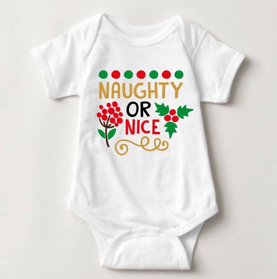 Baby Christmas Holiday Onesies - Naughty or Nice - MYSTYLEMYCLOTHING