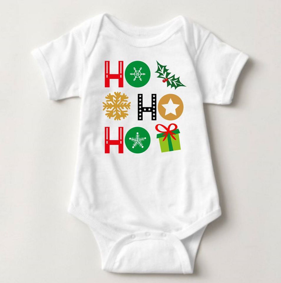 Baby Christmas Holiday Onesies - HO HO HO - MYSTYLEMYCLOTHING