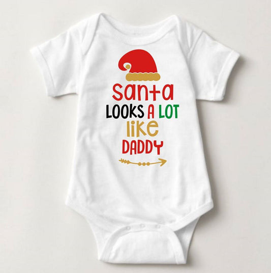 Baby Christmas Holiday Onesies - Santa Looks like Daddy - MYSTYLEMYCLOTHING