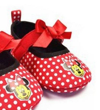 Baby Prewalker Anti-Skid Shoes - Minnie Red Polka - MYSTYLEMYCLOTHING