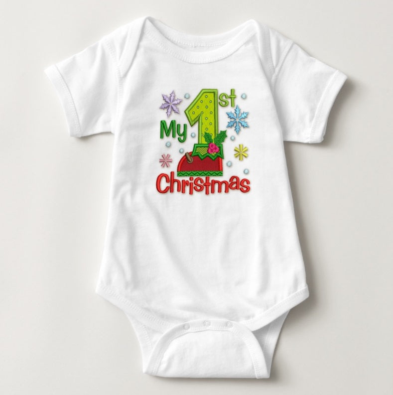 Baby Christmas Holiday Onesies - First Christmas Elf Shoes - MYSTYLEMYCLOTHING