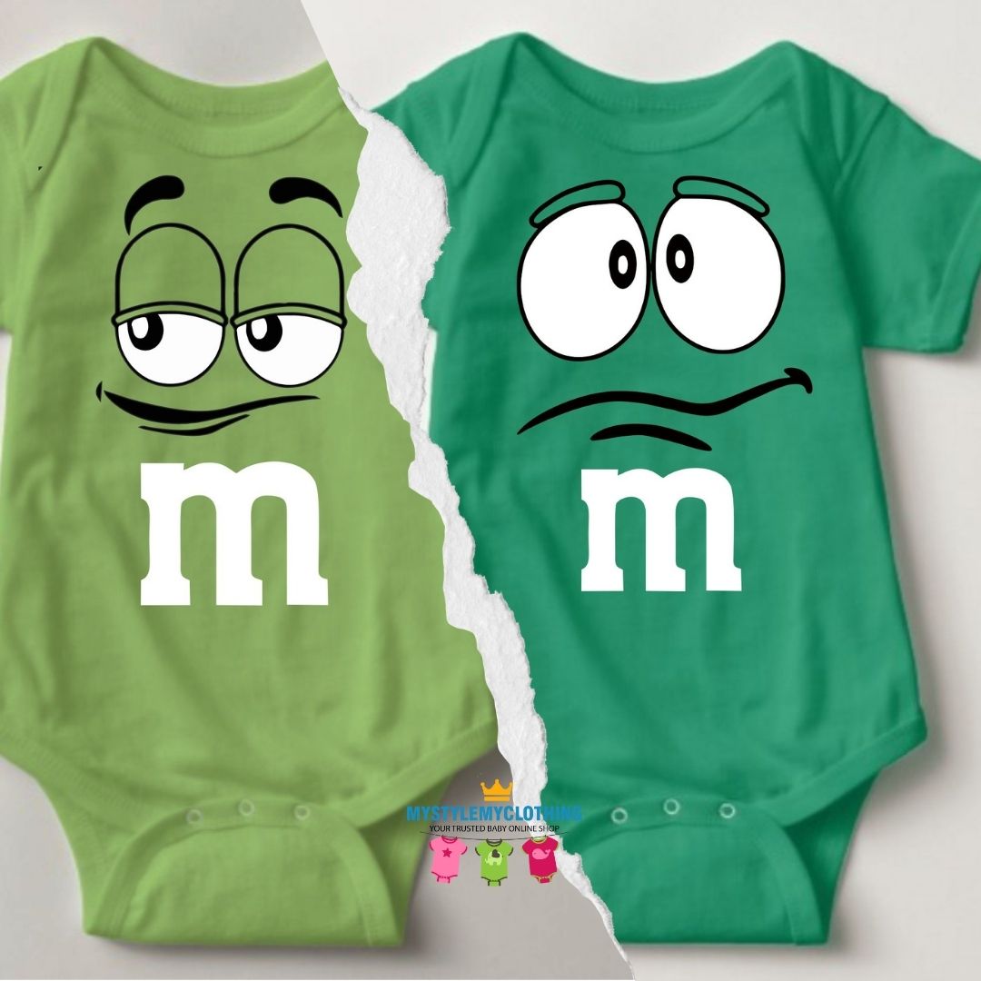 Baby Character Onesies - M&M's Light Green - MYSTYLEMYCLOTHING