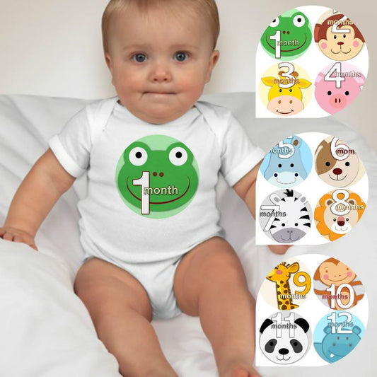 Baby Custom Monthly Onesies - Animals II - MYSTYLEMYCLOTHING