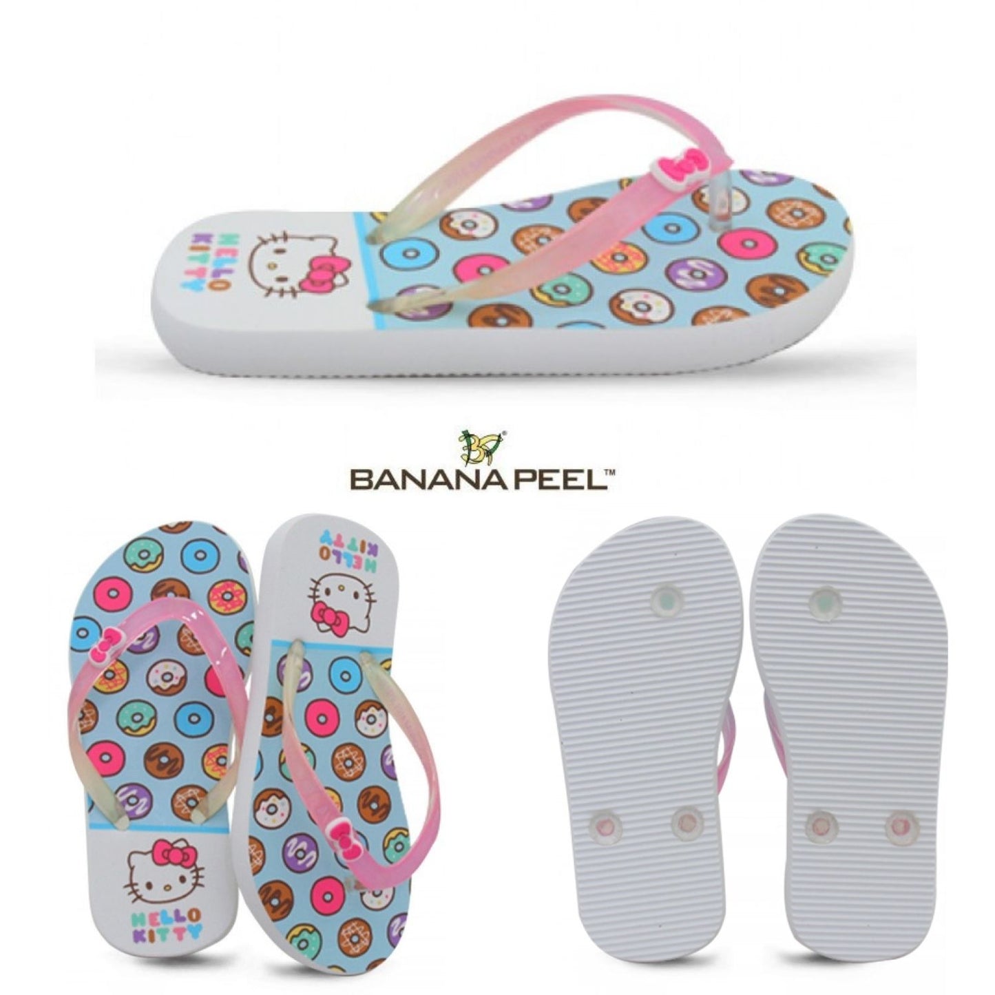 Banana Peel Girls Slippers Kids Cafe Love - Go Nuts